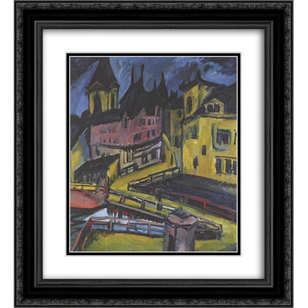 Ernst Ludwig Kirchner 2x Matted 20x24 Black Ornate Framed Art Print 'Pfortensteg in Chemnitz'