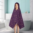 thumbnail image 6 of Purple Sun Planet Rocket Star Pattern Hooded Bath Towel，50"x30" for Ages 3 To 12 Kids, Quick Dry Lightweight Soft Microfiber Hood Beach Towel Cover Up for Kids, 6 of 7