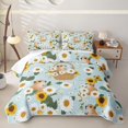 thumbnail image 2 of Erosebridal Cute Capybara Twin Quilt Set For Capybara Lovers,Kawaii Daisy Rustic Flower Twin Coverlet Set,2-Piece, 2 of 7