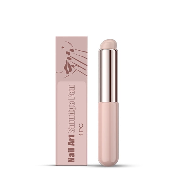 Nail Brush - Reusable Chrome Powder Applicator, Pink Art Pen Silicone Brushes For Pat Ombre Gel and French Nails, Lipstick, Concealer, Eyeshadow