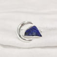thumbnail image 2 of Lapis Lazuli Ring, Rough Lapis Lazuli Ring, Afghani Lapis, Crescent Moon Adjustable Ring, 925 Sterling Silver, Womens Ring, Christmas, Thanksgiving, Handmade, Statement Jewelry, Rough Gemstone Jewelry, 2 of 5