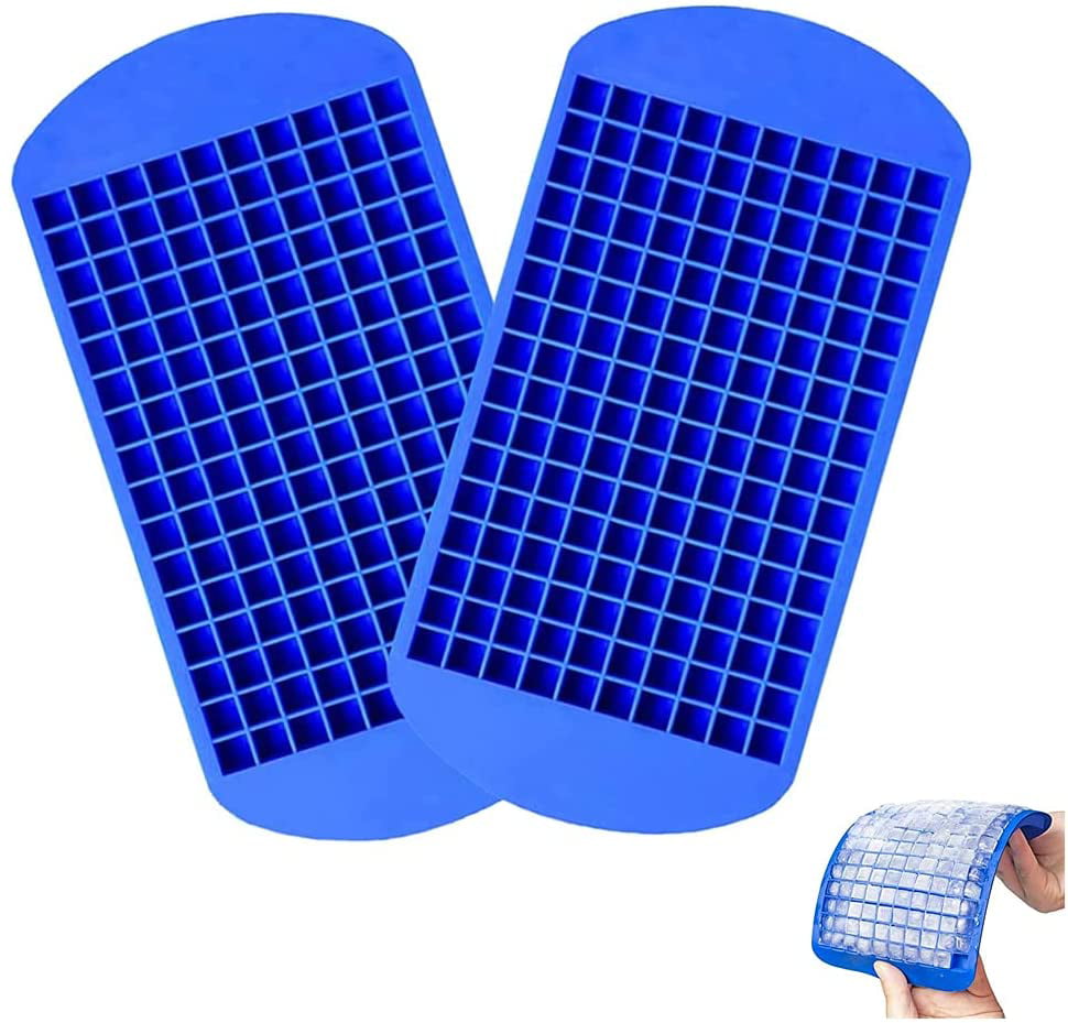 Blue Mini Ice Maker Mold 160 Grids Small Ice Cube Tray Frozen Cubes Silicone