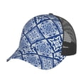 thumbnail image 6 of Lsque Stylized Flowers Vintage Boho Printed Trucker Hat - Baseball Cap for Men Women - Breathable Mesh Side, Adjustable Fit - for Casual Wear, 6 of 7