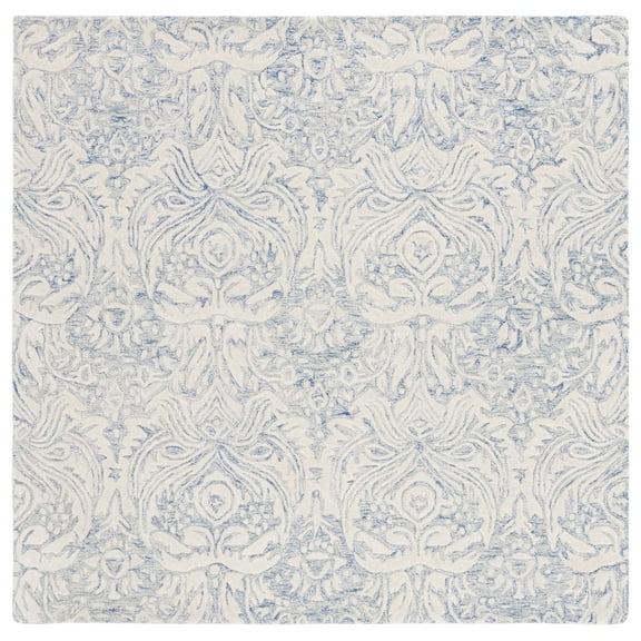 SAFAVIEH Metro Della Medallion Area Rug, Blue/Ivory, 6' x 6' Square