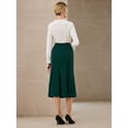 thumbnail image 5 of DARING DIVA Women's High Elastic Waist Fishtails Midi Skirts for Work M Green Blue, 5 of 6
