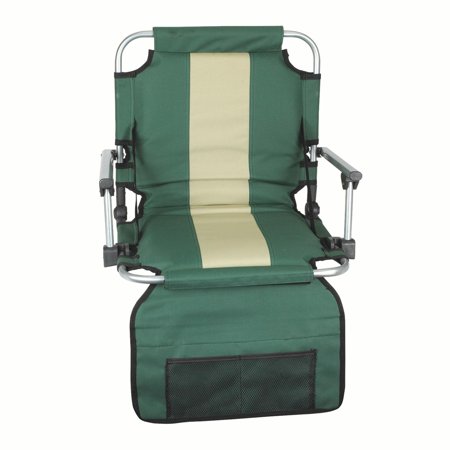 Stansport Stadium Seat with Arms - Green/Tan Stripe