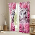 thumbnail image 3 of Castle Fairy Tiger Wildlife Curtains Pack of 2 (42x84 Each) for Female Men Women,Pink Rose Flower Curtains Blackout,Woodland Animal Bedroom Curtains,Ultra Soft Home Decor, 3 of 6