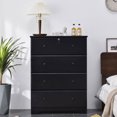 thumbnail image 2 of Home Furniture Isabela Solid Pine Wood 4 Drawer Chest Dresser - Black, 2 of 7