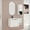 White, variant on 28" Wall-Mounted Bathroom Vanity with Ceramic Sink and Side Storage Cabinet, Soft-Close Doors, Space-Saving Bathroom Furniture for Compact Spaces (Knock-Down Assembly)