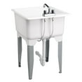 thumbnail image 2 of Mustee 14CP Polypropylene Freestanding Tub Utility Sink with Drain and Faucet, One Size, White, 2 of 2
