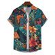 thumbnail image 3 of Camisas hawaianas con estampado floral 3D para hombre, blusa de manga corta con un solo pecho, blusas de playa para vacaciones, ropa Harajuku, 3 of 5
