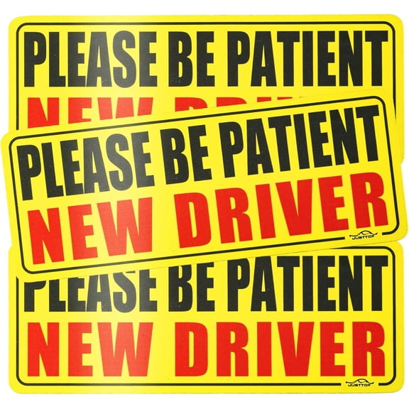 chasenew New Driver Magnet for Car, Please Be Patient Student Driver, 3Pcs New Driver Magnet Safety Warning Magnetic Reflective Rookie Driver Bumper Sticker,Car Exterior Accessories
