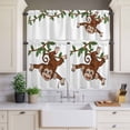 thumbnail image 2 of Monkey Animal Curtain Valances Set Vine Monkeys Cartoon Decoration Kitchen Curtains 36&nbsp;inch Length Rod Pocket Valance and Tiers 3 Piece Set Small Bedroom Bathroom Laundry Decor, 2 of 9