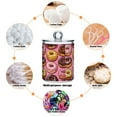 thumbnail image 6 of Yayeee 2 Pack Qtip Holder Bathroom Cotton Swab Canister with Lid Clear Dispenser Set, Cute Doughnuts Pattern, 6 of 6