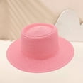thumbnail image 2 of Ltpwer Straw Sun Hat for Women Men,Wide Brim Flat Top Boater Hat with UV Protection,Breathable Woven Fabric,Multi-Color Options for Beach,Vacation,Travel & Summer Casual Wear Watermelon Red One Size, 2 of 3