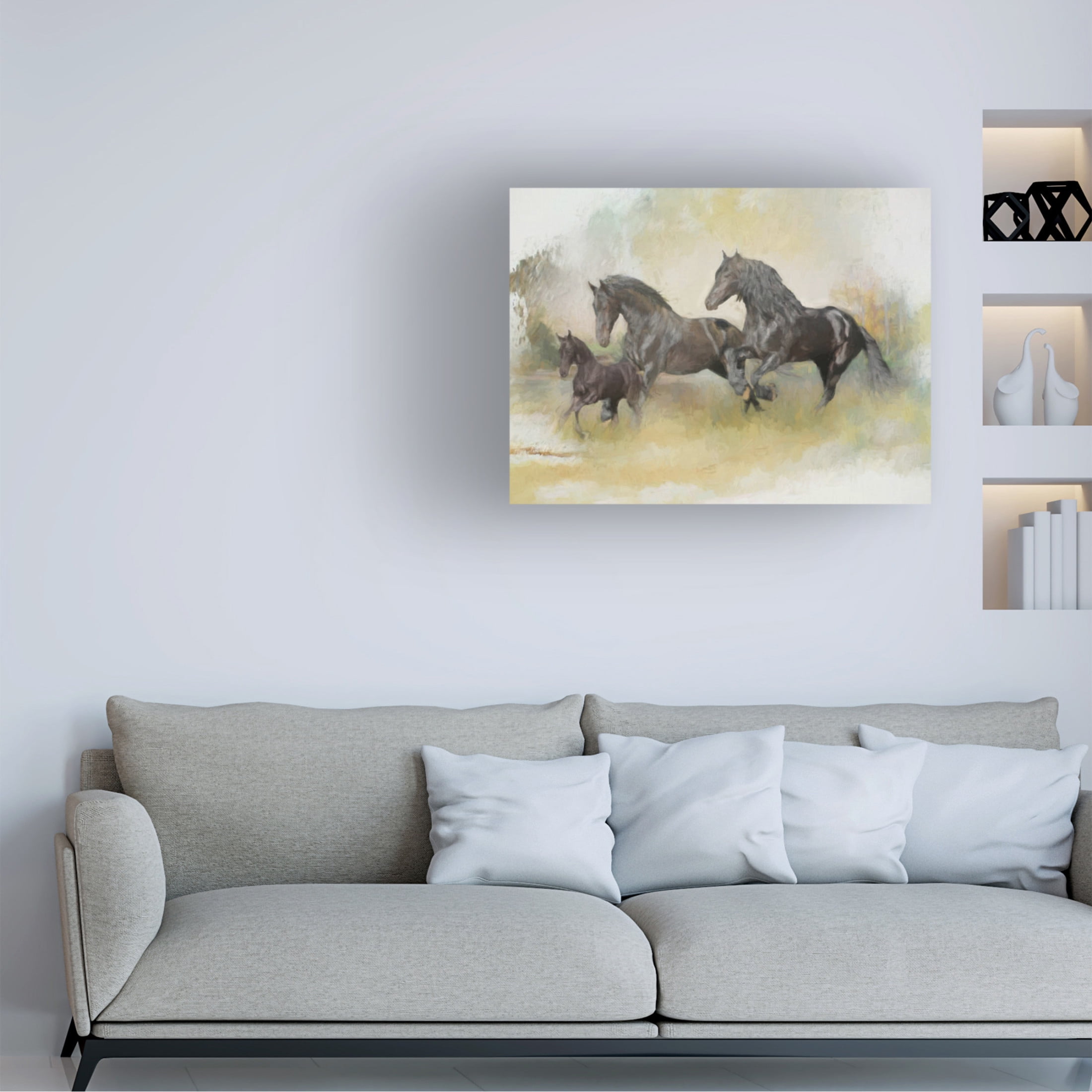 Canvas Wall Art - Trudi Simmonds 'Friesian Family' Wall Art for Living Room, Bedroom, or Office Décor by Trademark Fine Art - 32 x 24 Inches