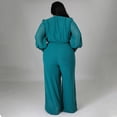 thumbnail image 6 of AURA Women Plus Size Jumpsuit Loose Fit High Waist Belted Casual Wide Leg Long Pants Outfit, 6 of 7