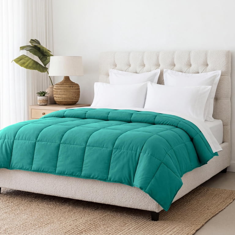 Superior Solid Down-Alternative Comforter Full Turquoise photo 2