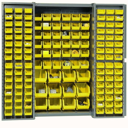

Bin Cabinet with 144 Red Bins 38x24x72