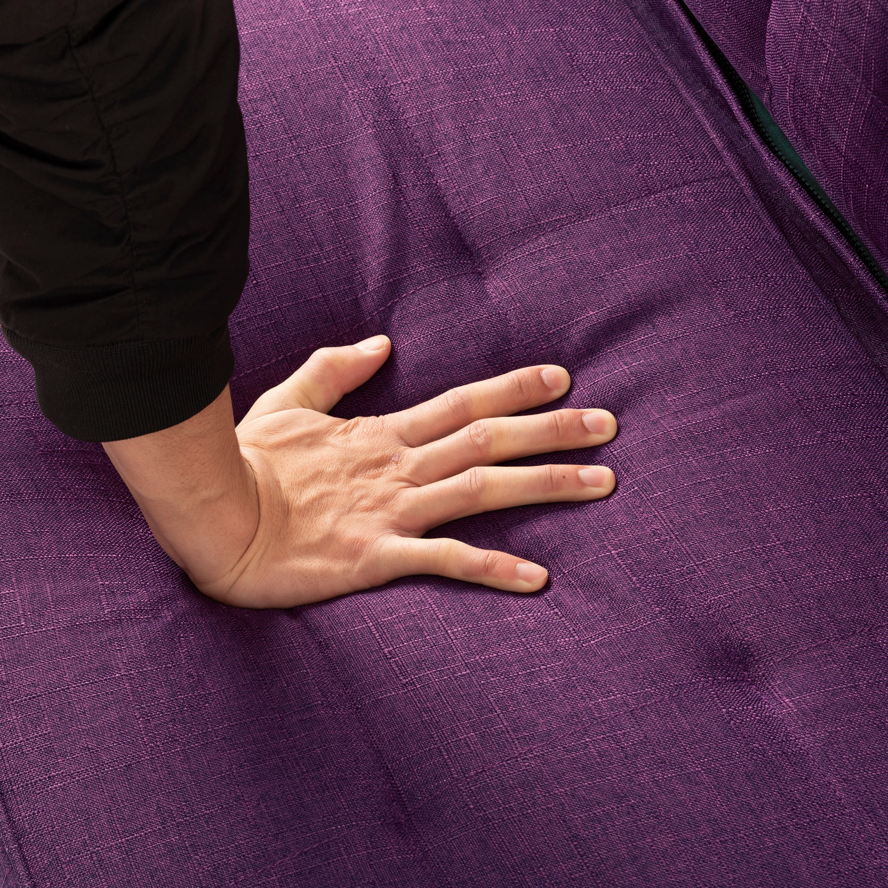 BSHTI 69.49” Twin Size Futon Sofa Bed with Cup Holders – 5-Position Adjustable Sleeper, Polyester Upholstery, Storage Side Pocket, Removable Arm Cushions, Easy Conversion, Purple
