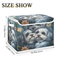 thumbnail image 3 of WOBOGO Cute Gray Lhasa Apso Dogs Large Collapsible Storage Box Flip Lid Fabric Decorative Organizer Container Basket with Handles 16.5×12.6×11.8in, 3 of 7