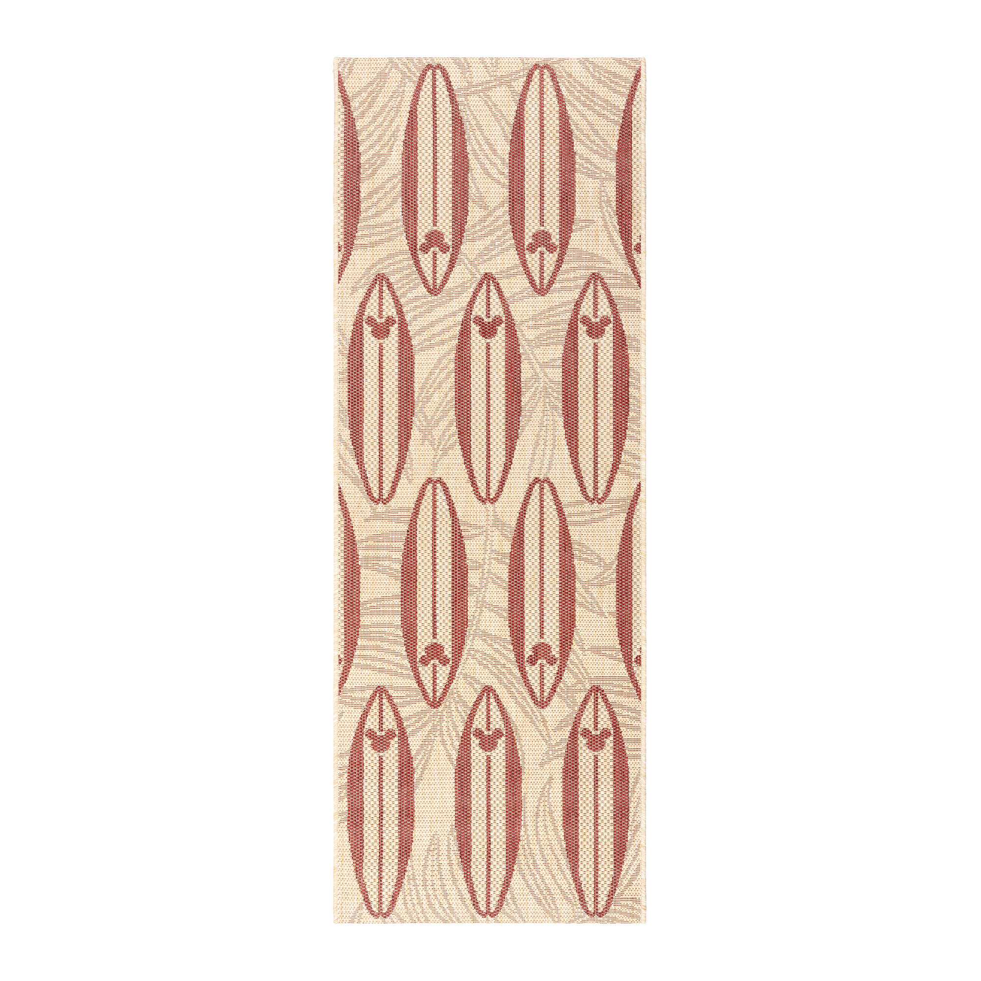 Disney Outdoor Surfboard Coastal Graphic Sand/Red Area Rug, 2x6 Runner