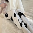thumbnail image 3 of Pantalones de pijama de algodón de felpa de Hello Kitty de Sanrio para Halloween 2023, nuevos y bonitos pantalones de franela con dibujos animados, cálidos e informales para el invierno, 3 of 5