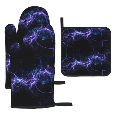 

Abstract Fire Oven Gloves Pot Clamp Set Non slip and Heat Resistant Kitchen Gloves Microwave Oven Barbecue Three Piece Set