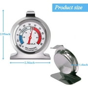 PECULA 2 Pack Refrigerator Thermometer,30~30°C/-20~80°F, Classic Fridge Analog Thermometer Large Dial with Red Indicator Thermometer for Freezer Refrigerator Cooler