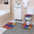 thumbnail image 4 of Ryvnso 4 Pcs Rainbow Tie Dye Bathroom Shower Curtain Set with 12 Hooks Bath Mat Toilet Lid Cover, 4 of 8