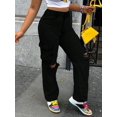 thumbnail image 4 of Chicsale Ripped Street Style Jeans, Water Washing Workwear, Pocket Waist Pants, Women's Denim Pants, 4 of 9