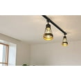 thumbnail image 5 of FSLiving Retro Style Adjustable Angle J-Type Track Lighting Brown Wood Lampshade Black Ceiling Light Track Light Fixture For Gallery Bar Aisle Office Kitchen Bulb and Track Not Included - 1 Light, 5 of 7
