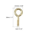 thumbnail image 4 of Uxcell 50Pcs Screw Eye Hooks Self Tapping Screws Screw-in Hanger Eye-Shape Hooks Gold 1.1", 4 of 6