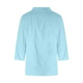 thumbnail image 4 of Summer Akafmk 3/4 Sleeve Shirts for Women,Summer Womens Cotton Linen Top,Solid Color Casual V-neck Shirt Top, 4 of 5