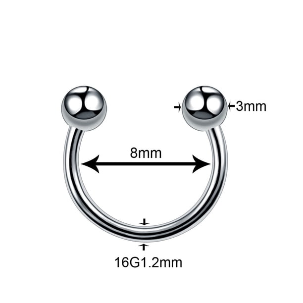 1PC titanio acero negro sin costuras con bisagras nariz aro tabique Clicker Piercings labio Labret anillo oreja cartílago Tragus joyería Sexy Tan Jianjun unisex