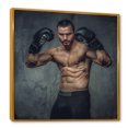 thumbnail image 2 of Designart "Fierce Bare-Chested Boxer" Boxing Floater Framed Canvas Prints, 2 of 5
