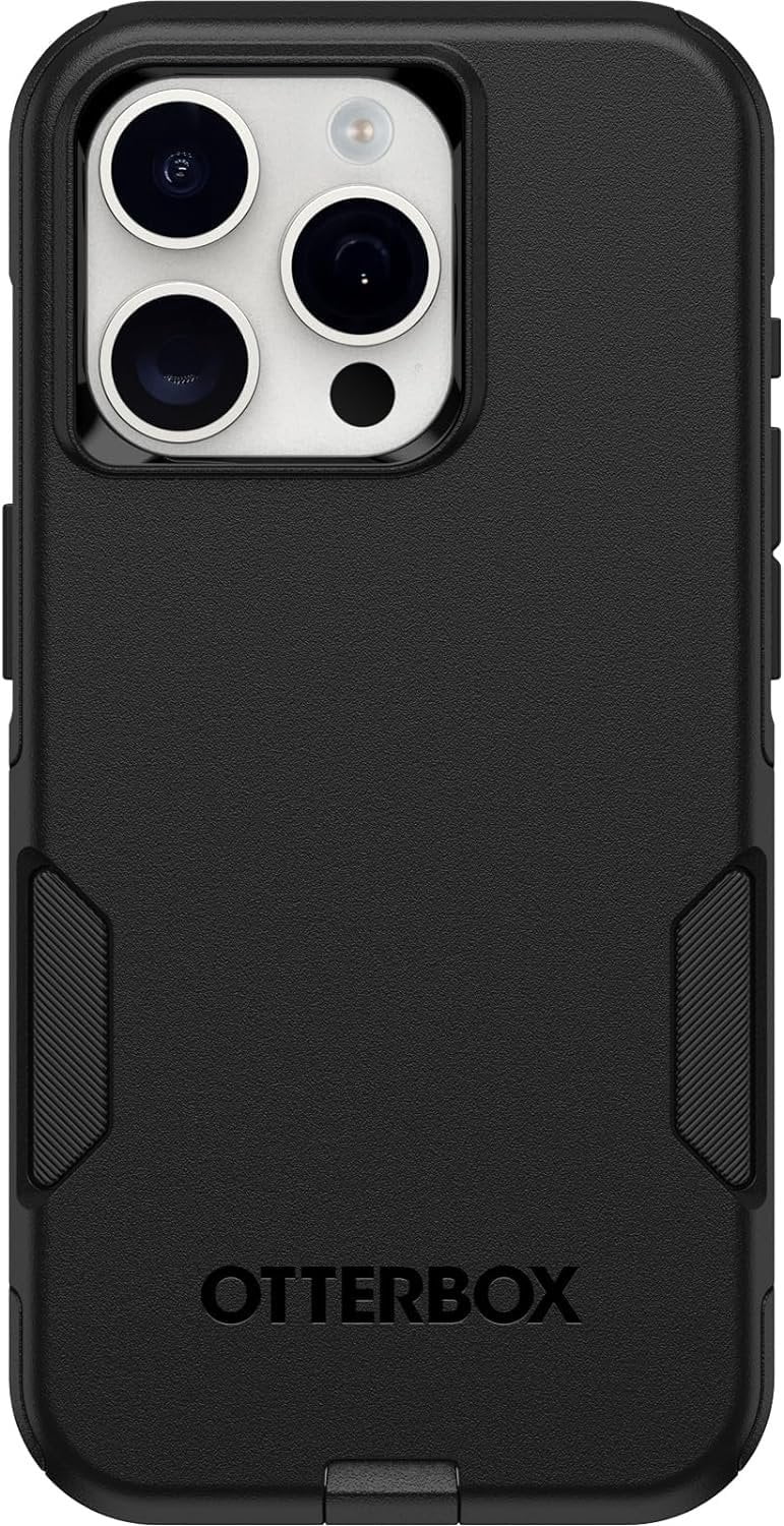 OtterBox iPhone 15 Pro Only - Commuter Series Case - Black - Slim & Tough - Pocket-Friendly - with Port Protection - Non-Retail Packaging