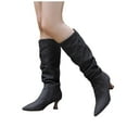 thumbnail image 3 of Mepaouo Women's Slouchy Knee High Boots Wide Calf Pull on Winter Leisure Dress Long Boots(Black,6), 3 of 5