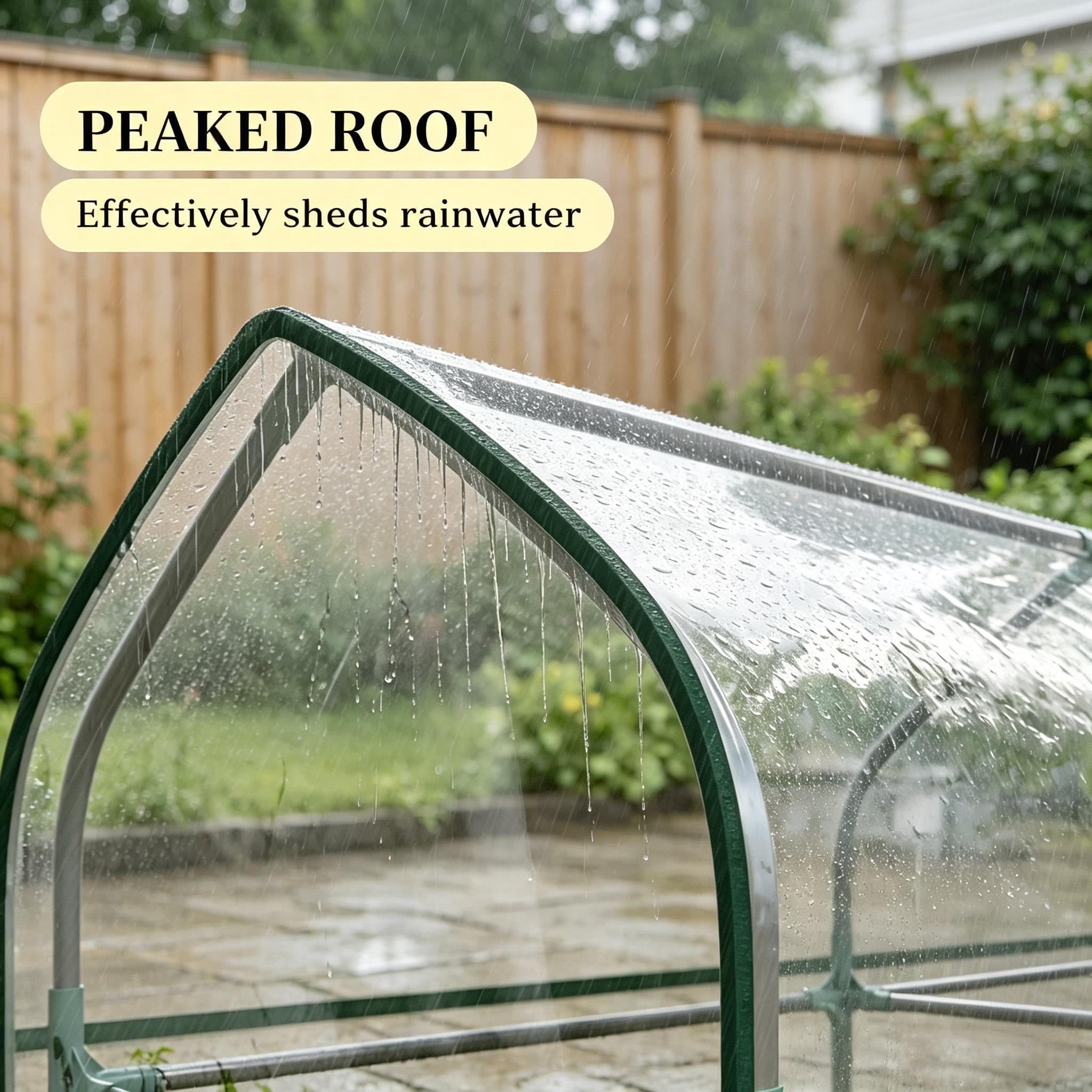Clear Small 3-Tier Mini Greenhouse, Portable Plant Greenhouse with 2 Roll-up Doors, 56.3" x 18.1" x 65"