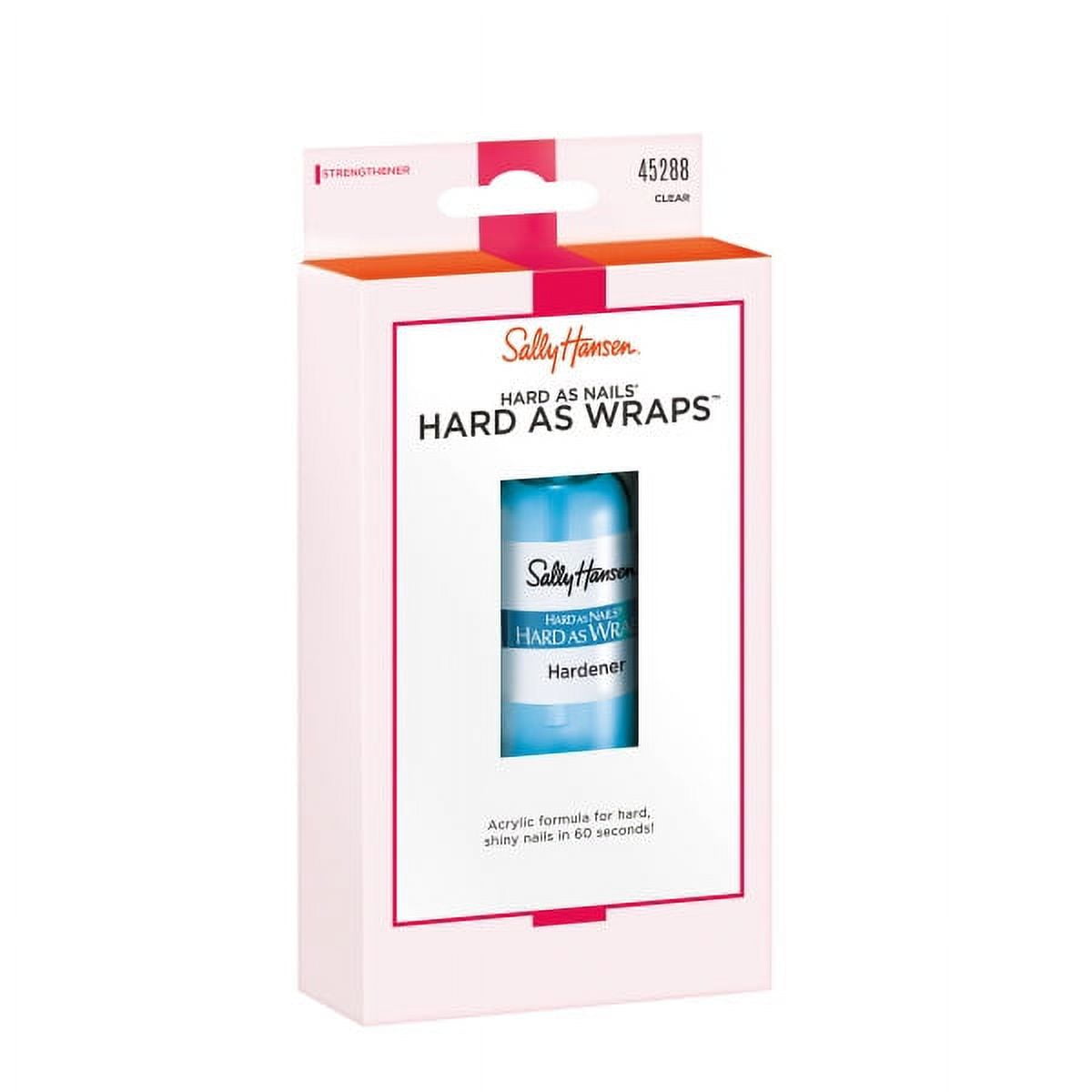 Sally Hansen Hard As Nails® Hard As Wraps™, Transparent, Nail Hardener, .44 Fl Oz, Nail Strengthener, Clear Nail Polish, Nail Strengthening Polish, Smooth, Protective