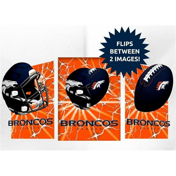 Sporticulture 4033142818 12 x 16 in. Denver Broncos 3D Art Print - Lightning Flip