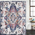 thumbnail image 3 of Boho Navy Blue Waterproof Fabric Shower Curtain,Vintage Southwestern Geometric Art Waterproof Fabric Shower Curtain for Bathroom Curtains Bathtubs Hotel Shower Curtains with 12 Hooks Extra Long 72x96, 3 of 8