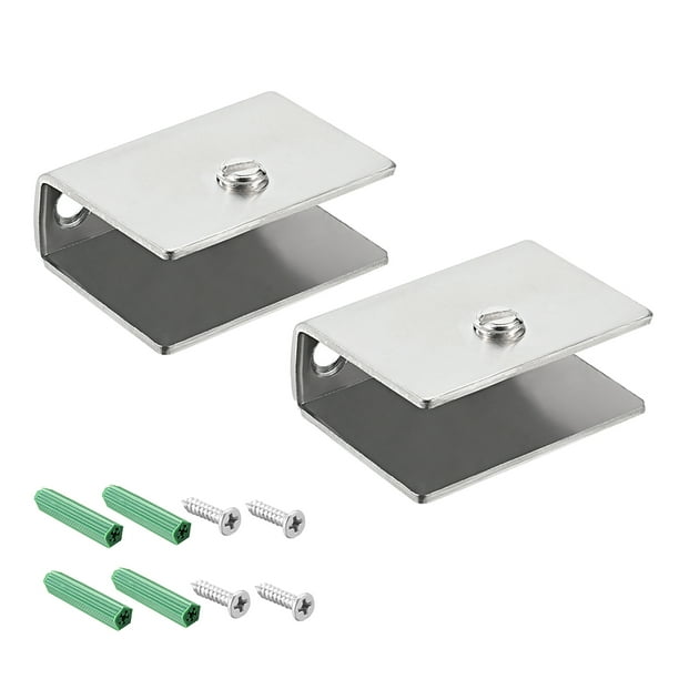 Glass Shelf Brackets Stainless Steel Glass Clamp Rectangle for 1013mm