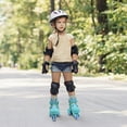 thumbnail image 5 of SubSun Roller Skates for Toddler Girls Boys 3-Point Balance with Light Up Wheels Turquoise Blue X-Small(8C-11C), 5 of 7