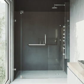 Vigo 48 Frameless Shower Door 3 8 Clear Glass Chrome Hardware