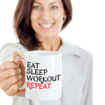 thumbnail image 2 of Eat Sleep Workout Repeat, Workout Coffee Mug, Gym Coffee Mug, Fitness Lover Mug- White Porcelain Coffee Mug 11 Oz Funny Quotes Coffee Mug, 2 of 2