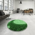 thumbnail image 4 of Ahgly Company Machine Washable Indoor Round Transitional Deep Emerald Green Area Rugs, 4' Round, 4 of 7