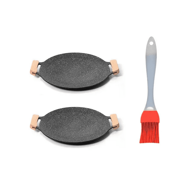 2 Pcs Sartén Para Hornear Sartén De 34cm Mármol Redondo Xtellar negro