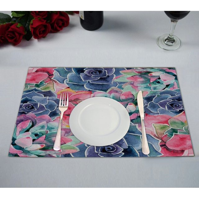 ABPHQTO Succulent A Beautiful Summer Plant Table Placemat Food Mat 30x45 cm Paquete de 2