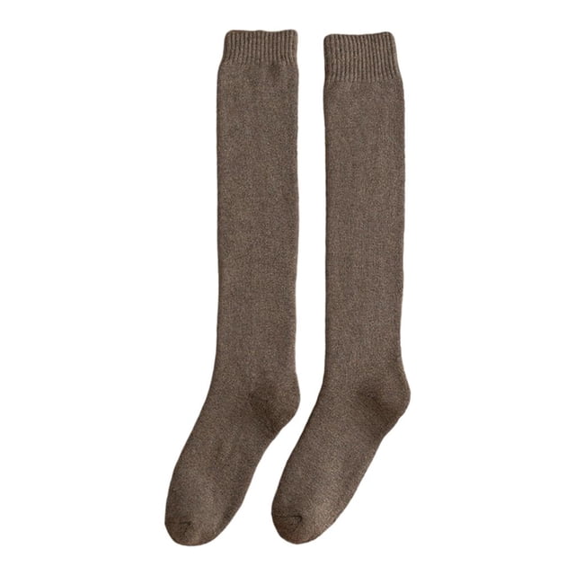 1 par de calcetines largos hasta hombre, gruesos, cálidos, de tubo alto, transpirables, suaves para el invierno marrón Yuyangstore Calcetines largos hasta la rodilla para hombre